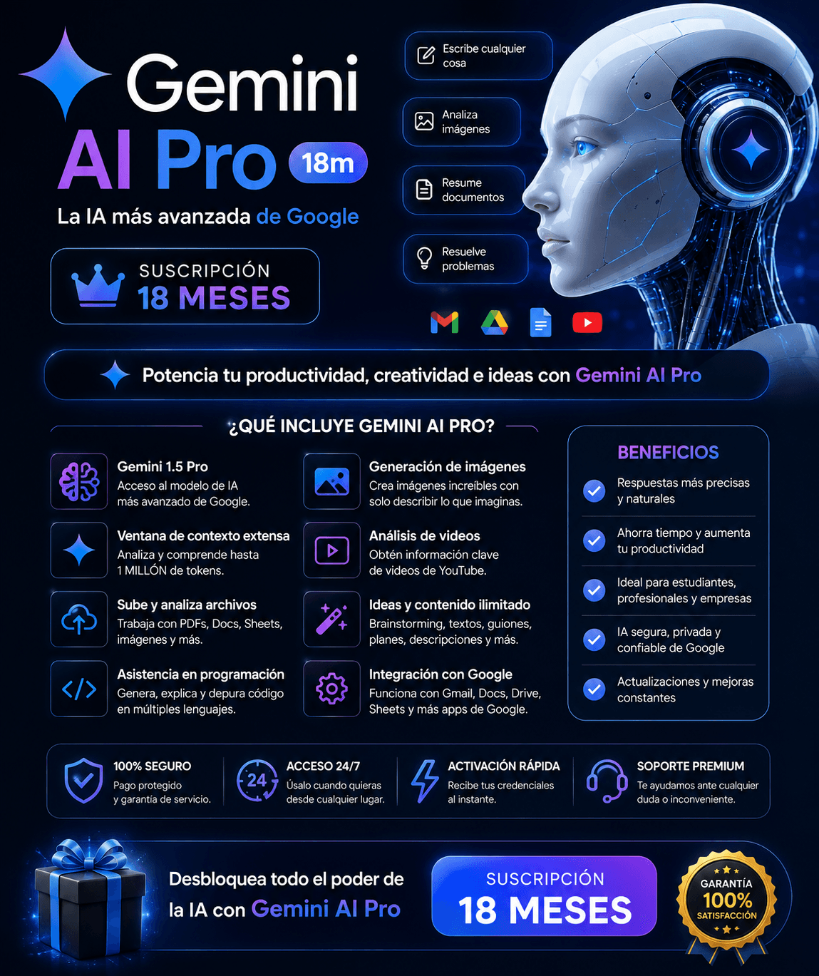 Imagen de Gemini AI Pro 18m